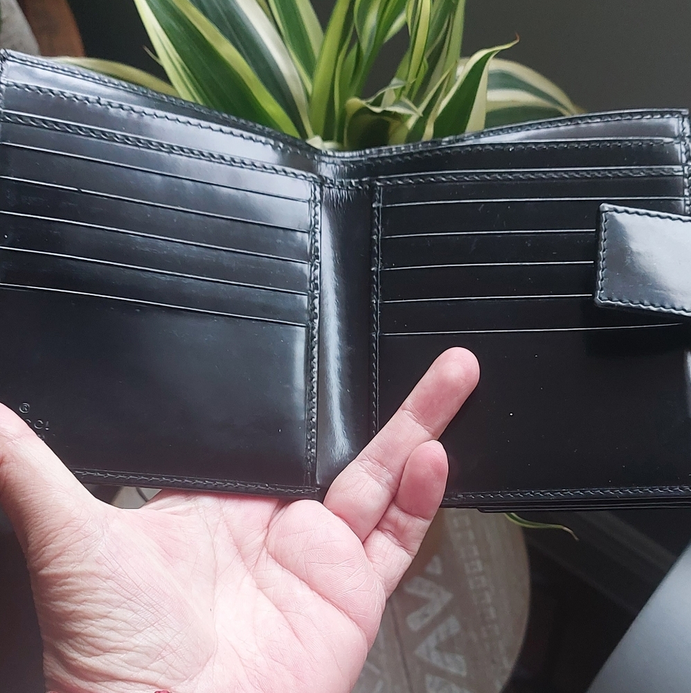 Authentic Gucci bifold wallet canvas and leather - Picture 11 of 12